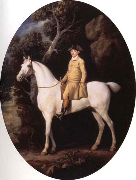 George Stubbs Self-Portrait on a White Hunter oil painting image